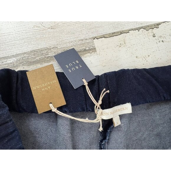 Ann Mashburn Faye Flare Cropped Pants Womens L Indigo Stretch Denim Jeans NWT - Picture 6 of 14